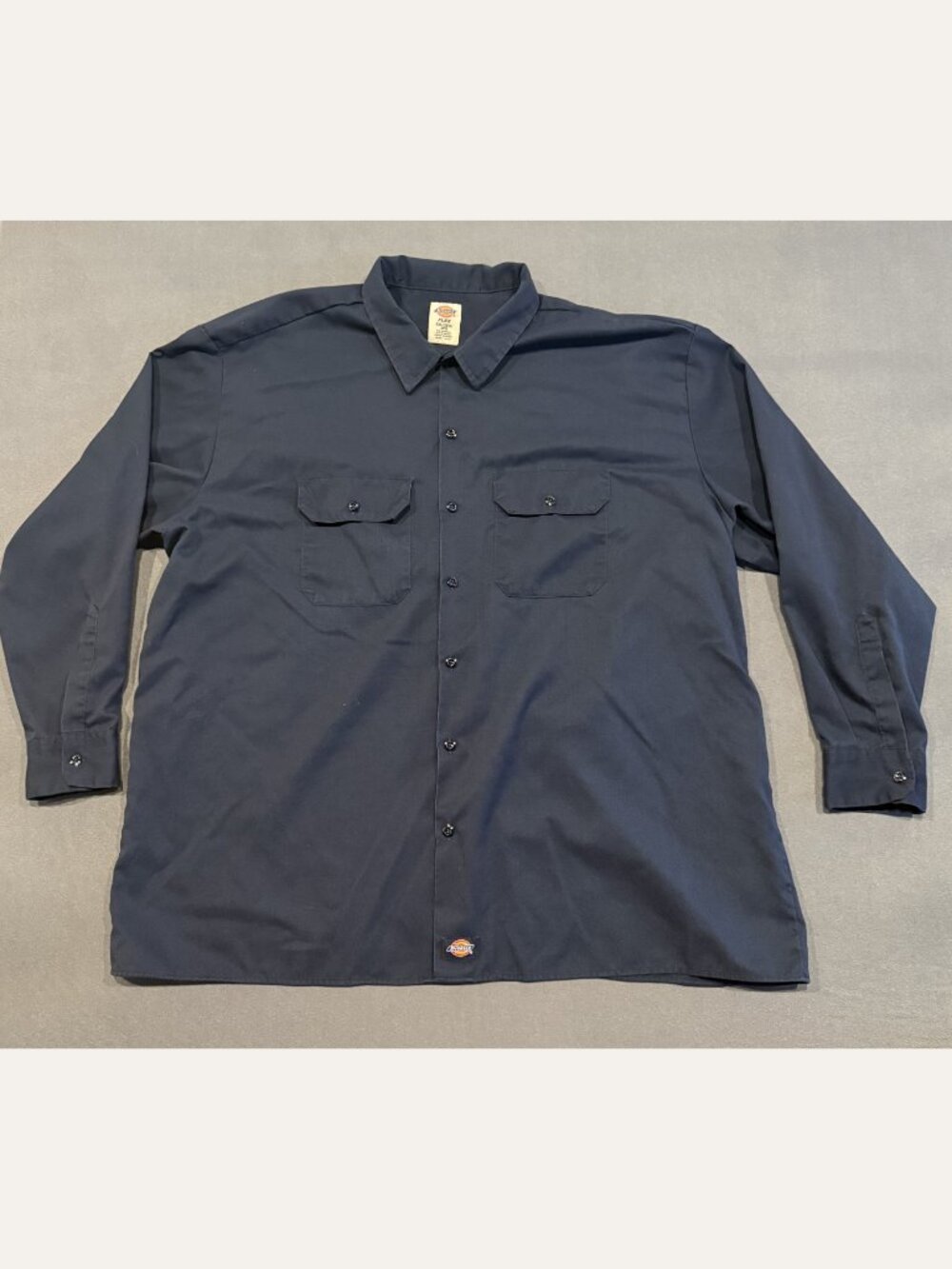 Dickies Flex Work Shirt Men’s 3XL Navy Blue Long Sleeve Button Up